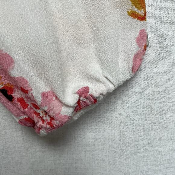 Loft Plus Women’s White Pink Yellow Floral Blouse 3/4 Sleeve - Size 18 - Picture 5 of 11